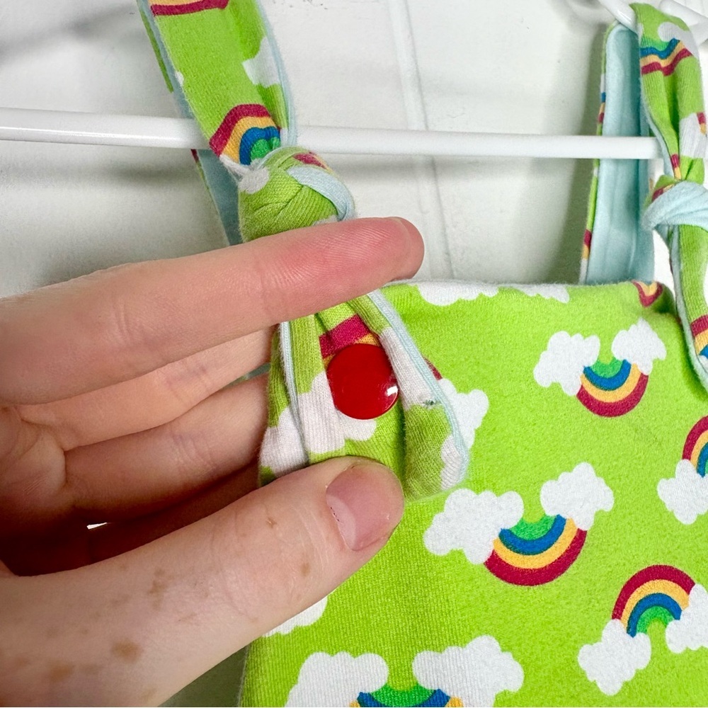 🌈 Handmade Rainbow Dungarees Jumpsuit One Piece Jersey Soft Comfy Kid’s Size 2T - Picture 4 of 6